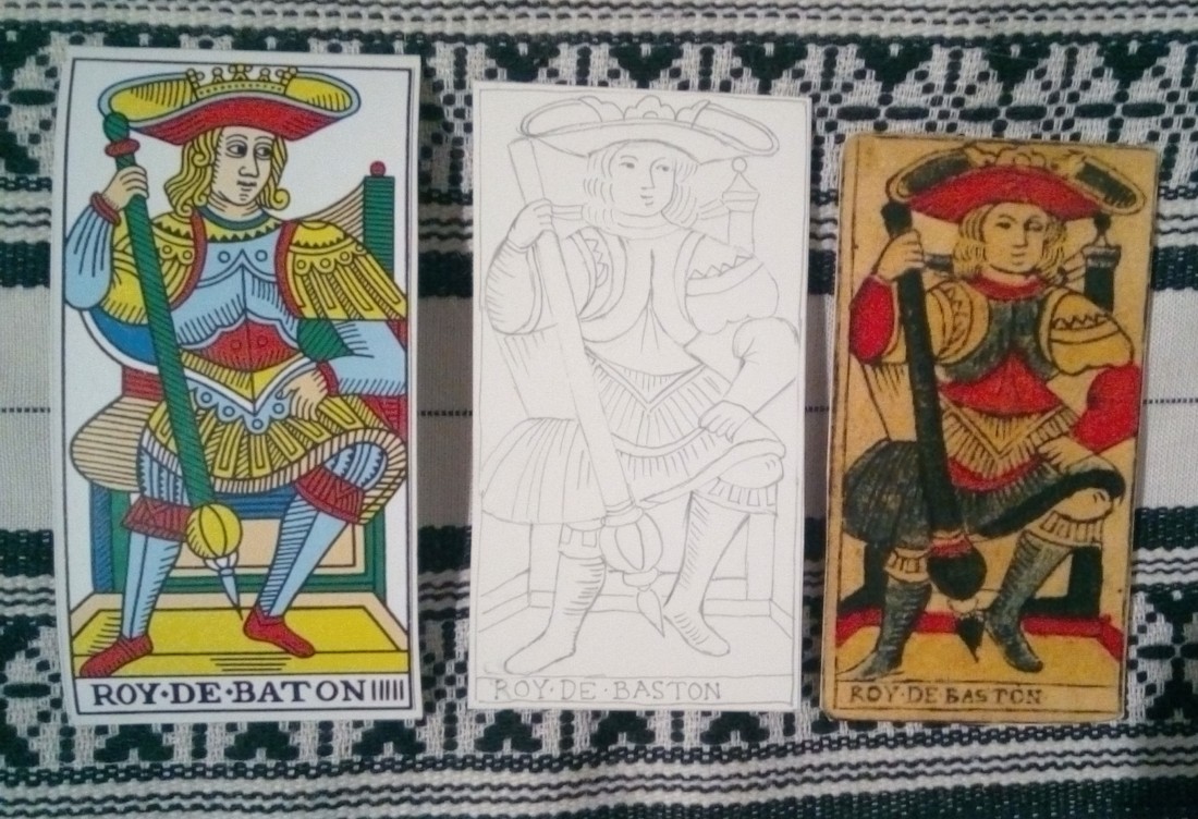 King of Batons - CBD Tarot (left) and the Hes Tarot (right)