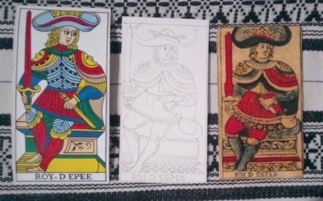King of Swords - CBD Tarot (left) and the Hes Tarot (right)